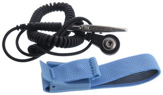 DURATOOL MC23801 Juego de Pulsera Antiestática, Ajustable, Cable de 5ft, Azul, Broche a Presión