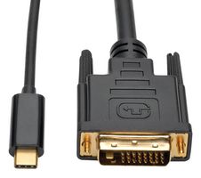 EATON TRIPP LITE U444-006-D Audio / Video Cable Assembly, Gen 1 - 5Gbps, USB 3.1 Type C Plug, DVI-D Plug, 6 ft, 1.8 m, Black