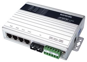 BEIJER ELECTRONICS JETNET 3705F-M Switch, 5 Ports, Industrial, Unmanaged PoE Fast Ethernet, Desktop / DIN Rail / Wall