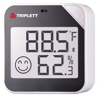 TRIPLETT RHT27BT Humidity Meter, Bluetooth Hygro-Thermometer, 0% to 99% Relative Humidity, 5 %, 0.1 °C, 66 mm, 66 mm