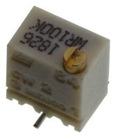 TT ELECTRONICS / BI TECHNOLOGIES 84WR100KLF Trimmer, Multi Turn, Cermet, Top Adjust, 100 kohm, Surface Mount, 12 Turns