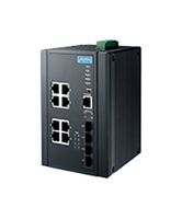 ADVANTECH EKI-7712G-4FMPI-BE Switch, 12 Ports, Industrial, Managed PoE+ Gigabit Redundant Ethernet, DIN Rail / Wall