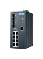 ADVANTECH EKI-9612G-4FI-BE Switch, 12 Ports, Industrial, Managed Gigabit Ethernet, DIN Rail, RJ45 x 8, SFP x 4