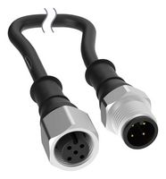 BANNER ENGINEERING BC-M12F4-M12M4-22-10-SST Sensor Cable, A Coded, Black, M12 Receptacle, M12 Plug, 4 Positions, 10 m, 32.8 ft, BC Series