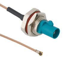AMPHENOL RF 095-820-253-10Z RF / Coaxial Cable Assembly, IP67, 3.937 ", 100 mm, RG178, FAKRA Bulkhead Plug