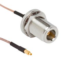 AMPHENOL RF 095-900-625-007 RF / Coaxial Cable Assembly, 6GHz Frequency, 7 ", 177.8 mm, RG178, MMCX Plug, N Bulkhead Jack