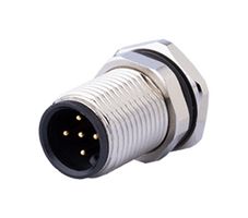 SAME SKY CDM1209-08A-MP-F12-67 Sensor Connector, CDM1209 Series, M12, Male, 8 Positions, Solder Pin, Straight Panel Mount