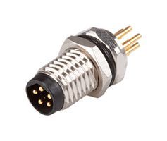 SAME SKY CDM801-08A-MP-F810-67 Sensor Connector, CDM801 Series, M8, Male, 8 Positions, Solder Pin, Straight Panel Mount