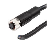 SAME SKY CDM816-03A-01FST-2M-67 Sensor Cable, A Coded, M8 Receptacle, Free End, 3 Positions, 2 m, 6.6 ft, CDM816 Series