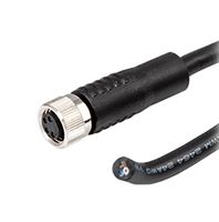 SAME SKY CDM816-04A-01FST-2M-67 Sensor Cable, A Coded, M8 Receptacle, Free End, 4 Positions, 2 m, 6.6 ft, CDM816 Series