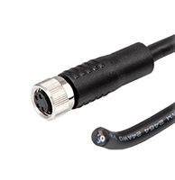 SAME SKY CDM816-04A-01FST-3M-67 Sensor Cable, A Coded, M8 Receptacle, Free End, 4 Positions, 3 m, 9.8 ft, CDM816 Series