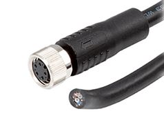 SAME SKY CDM816-05B-01FST-3M-67 Sensor Cable, B Coded, M8 Receptacle, Free End, 5 Positions, 3 m, 9.8 ft, CDM816 Series