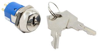E-SWITCH KO130QA126 Keylock Switch, On-On, DPDT, KO Series, 2 Position, Solder Lug, 4 A