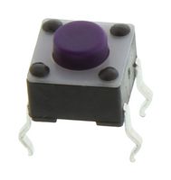 E-SWITCH LL1105AF065Q Tactile Switch, LL1105 Series, Top Actuated, Through Hole, Round Button, 65 gf, 50mA at 12VDC
