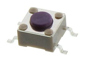E-SWITCH LL3301NF065QG Tactile Switch, LL3301 Series, Top Actuated, Surface Mount, Round Button, 65 gf, 50mA at 12VDC