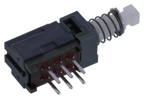 E-SWITCH PBH2UEENAGX Industrial Pushbutton Switch, PBH Series, DPDT, Latching, Plunger for Cap