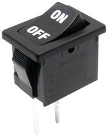 E-SWITCH R1966ABLKBLKIP Rocker Switch, On-Off, SPST-NO, Non Illuminated, Panel, Snap-In, Black, R1966 Series
