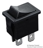 E-SWITCH R1973BBLKBLKEF0 Rocker Switch, Faston Tab, Off-On, DPST, Non Illuminated, Panel, Snap-In, Black, R1973 Series