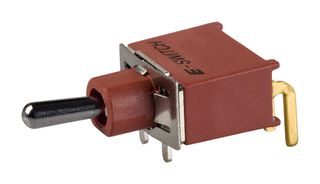 E-SWITCH 100AWSP1T2B4M6RE Toggle Switch, Miniature, 0.4VA, On-None-On, SPDT, Non Illuminated, 100A Series, Through Hole