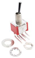 E-SWITCH 100DP6T1B1M6QEH Toggle Switch, Miniature, On-On-On, DPDT, Non Illuminated, 100 Series, Panel, Through Hole, 5 A