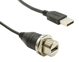BULGIN LIMITED PXM0023/A/0M50/A Cable USB, Tipo A Receptáculo Sellado a Tipo A Plug, 500 mm, 19.7 ", USB 2.0, Negro