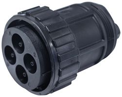 AMPHENOL INDUSTRIAL APC06-24-4P Circular Connector, Size 24, Standard Circular Connector, APC Series, Cable Mount Plug, 4 Contacts