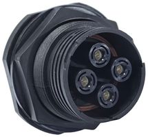 AMPHENOL INDUSTRIAL APC07-20-3P Circular Connector, Size 20, Standard Circular Connector, APC Series, Jam Nut Receptacle