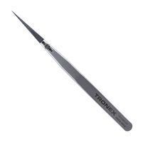 Tweezers, Precision/Ceramic Replaceable Tip, Style 73, Straight/Pointed Tip, 5.512" OAL, SS Body