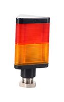 MALLORY JTC028-RY-CD Stack Light, 2 Tier, Red/Yellow, 24 V, Continuous, NEMA 12, Wire Leaded, Direct Mount, JT Series