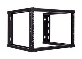 L-COM LC-6UWMR15IN-12-24 6U WALL MOUNT OPEN FRAME RACK 19 THREADED 12-24 15 INCH DEPTH BLACK