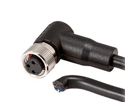 SAME SKY CDM818-03A-01FRA-1M-67 Sensor Cable, A Coded, 90° M8 Receptacle, Free End, 3 Positions, 1 m, 3.3 ft, CDM818 Series