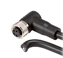 SAME SKY CDM818-04A-01FRA-2M-67 Sensor Cable, A Coded, 90° M8 Receptacle, Free End, 4 Positions, 2 m, 6.6 ft, CDM818 Series