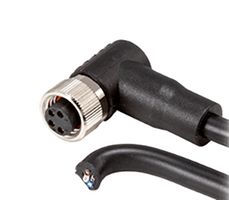 SAME SKY CDM818-04A-01FRA-3M-67 Sensor Cable, A Coded, 90° M8 Receptacle, Free End, 4 Positions, 3 m, 9.8 ft, CDM818 Series