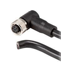 SAME SKY CDM818-06A-01FRA-3M-67 Sensor Cable, A Coded, 90° M8 Receptacle, Free End, 6 Positions, 3 m, 9.8 ft, CDM818 Series