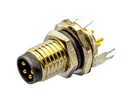 SAME SKY CDM848-04A-MP-F810-67 Sensor Connector, CDM848 Series, M8, Male, 4 Positions, Solder Pin, Straight Panel Mount