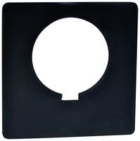 SCHNEIDER ELECTRIC 9001KN100BP Legend Plate, Harmony 9 Series, 30 mm Diameter, Unmarked, Plastic, 57 x 57 mm, Black