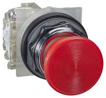 SCHNEIDER ELECTRIC 9001KR24RH13 Industrial Pushbutton Switch, Harmony 9001K Series, 30 mm, SPDT, Momentary, Mushroom, Red