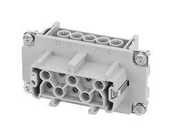 AMPHENOL SINE/TUCHEL C146-10B010-102-1 Heavy Duty Connector, 10+PE Signal, Wire protection, heavymate® E Series, Insert, 11 Contacts, E10