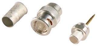 TE CONNECTIVITY 5330878 RF / Coaxial Connector, BNC Coaxial, Straight Plug, Crimp, 50 ohm, Belden 8281, Brass