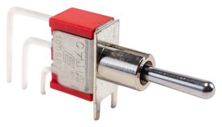 E-SWITCH 100SP1T1B4M7QE Toggle Switch, Miniature, On-None-On, SPDT, Non Illuminated, 100 Series, Through Hole, 5 A