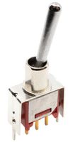 E-SWITCH 200MSP2T4B2VS2RE Toggle Switch, Subminiature, 0.4VA, On-None-(On), SPDT, Non Illuminated, 200 Series, Through Hole
