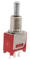 E-SWITCH 200MSP3T2B1M2QE Toggle Switch, Subminiature, On-Off-On, SPDT, Non Illuminated, 200 Series, Panel, Through Hole, 3 A