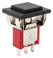 E-SWITCH 700SP7M1QEAP2BLKBLK Pushbutton Switch, Snap Acting, 700 Series, SPDT, On-(On), Square, Black