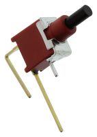 E-SWITCH 800AWSP9M7QE Industrial Pushbutton Switch, Subminiature, 800A Series, SPST, Off-(On), Round Plunger, Black