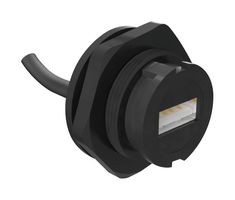 AMPHENOL COMMUNICATIONS SOLUTIONS MRU-AF41-2020 Conector USB Sellado, USB Tipo A, USB 2.0, Receptáculo eléctrico, 4 Posiciones, Montaje en Panel