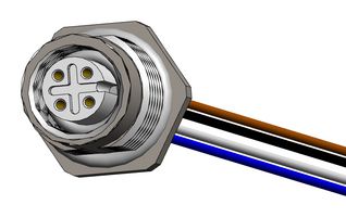 NORCOMP FPM12A04I06CR01 Sensor Cable, M12 Plug, Free End, 4 Positions, 152.4 mm, 6 ", VULCON Series