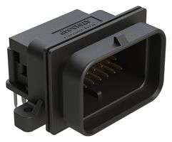 AMPHENOL SINE/TUCHEL ATS13-34PA-BM285-0 Automotive Connector, Double Latch, A Key, ATS Series, Right Angle Receptacle, 34 Contacts, PCB Pin