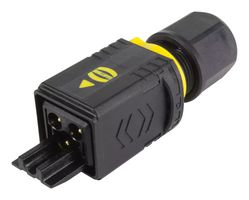 HARTING 09461453510 Rectangular Power Connector, 2+PE, 2 Contacts, PushPull V4 Series, Cable Mount, Crimp, Plug