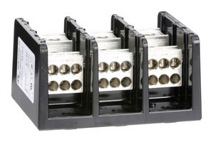 SQUARE D BY SCHNEIDER ELECTRIC 9080LBA363106 Panel Mount Barrier Terminal Block, 335 A, 600 V, 3 Pole, 1, Screw, 6 AWG
