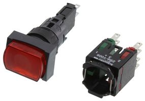 SCHNEIDER ELECTRIC XB6DE4B5B Industrial Pushbutton Switch, Harmony XB6 Series, 16 mm, SPST-NO, SPST-NC